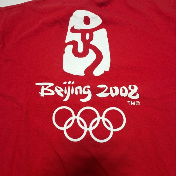 Beijing 2008 Olympics T Shirt‎ Red NWT Official Olympic Tee XL